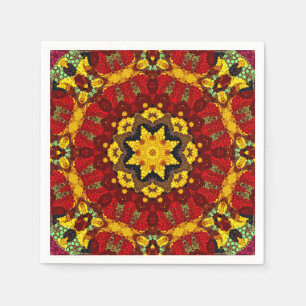 Abstract modern mosaic kaleidoscopic tile pattern serviette