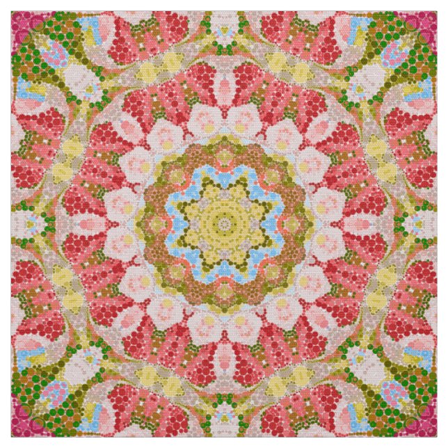 Abstract modern mosaic kaleidoscopic tile pattern stoff (Muster)