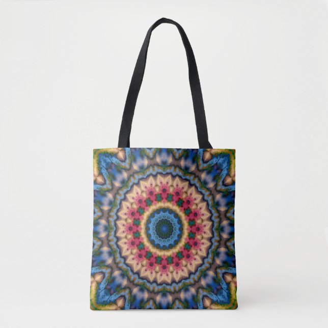 Abstract modern mosaic kaleidoscopic tile pattern tasche (Vorderseite)