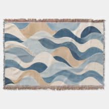Abstract Modern Ocean Wave Pattern Coastal Blue Be