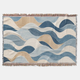 Abstract Modern Ocean Wave Pattern Coastal Blue Be Decke