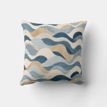 Abstract Modern Ocean Wave Pattern Coastal Blue Be