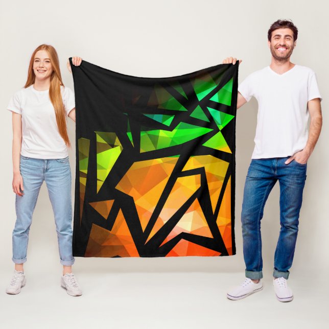 Abstract modern polygonal graffiti geometrical dar fleecedecke (Beispiel)