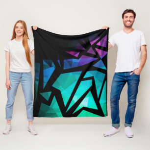 Abstract modern polygonal graffiti geometrical dar fleecedecke