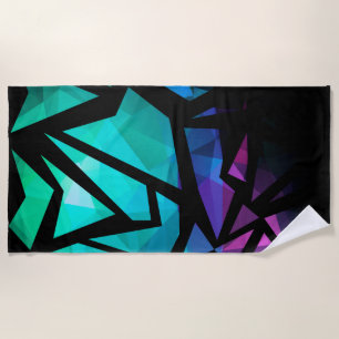 Abstract modern polygonal graffiti geometrical dar strandtuch