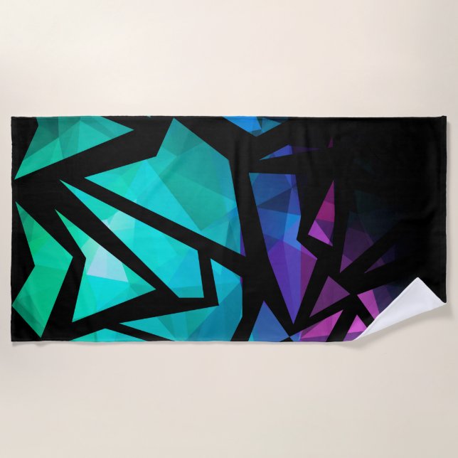 Abstract modern polygonal graffiti geometrical dar strandtuch (Vorderseite)