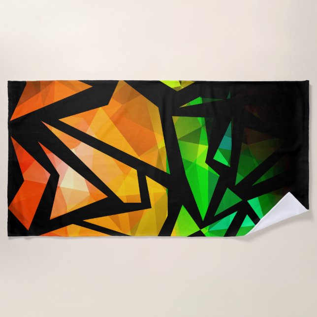 Abstract modern polygonal graffiti geometrical dar strandtuch (Vorderseite)