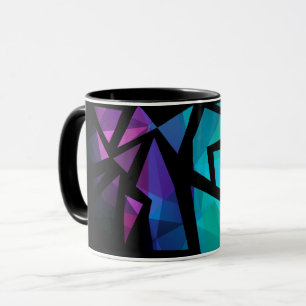 Abstract modern polygonal graffiti geometrical dar tasse