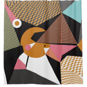 Abstract modern triangles background pattern illus duschvorhang