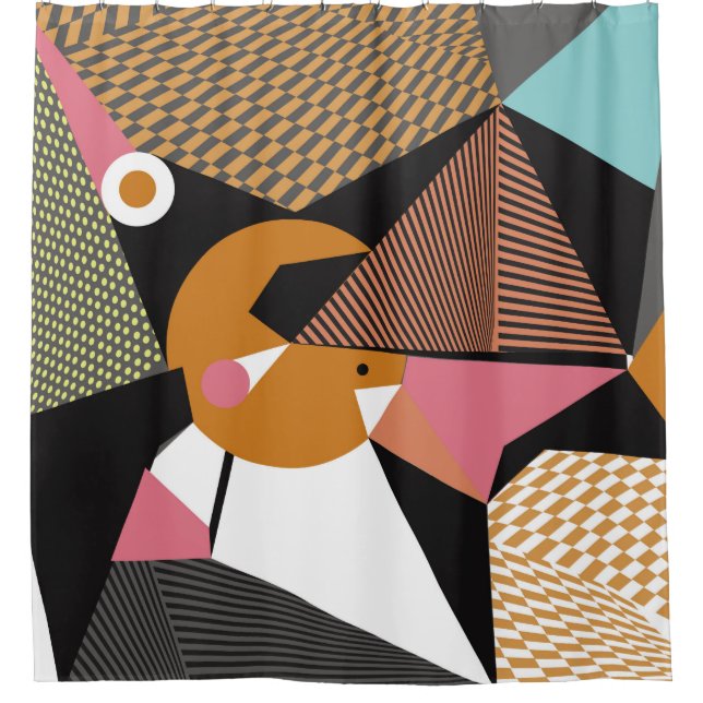 Abstract modern triangles background pattern illus duschvorhang (Vorderseite)