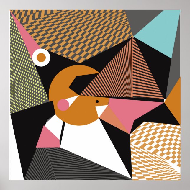 Abstract modern triangles background pattern illus poster (Vorne)