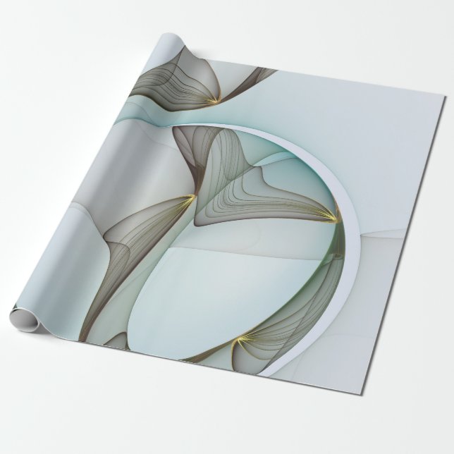 Abstract Modern Turquoise Brown Gold Elegance Geschenkpapier (Ungerollt)