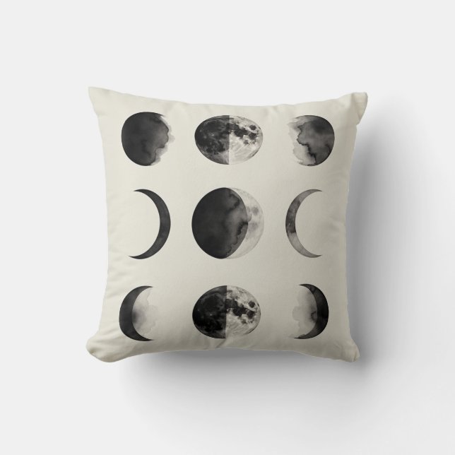 Abstract Moon Phases Wall Art Poster | Minimal Cel Kissen (Vorderseite)