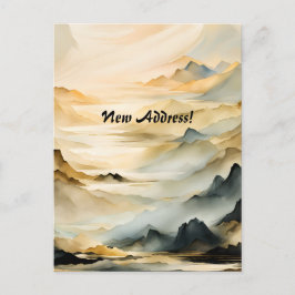 Abstract Mountain Landscape New Address Postkarte