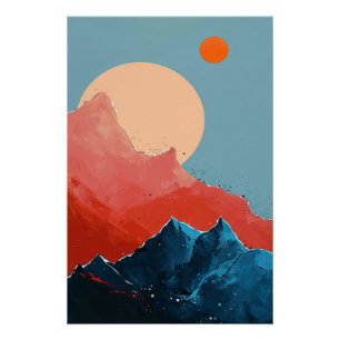 Abstract Mountain Poster