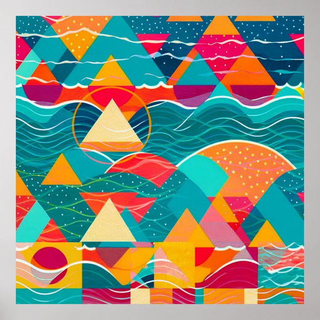 Abstract Mountains and River Poster (Vorne)