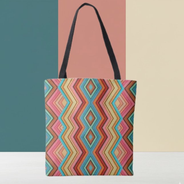 Abstract Multi-Color Zig Zag Stripes Tasche (Von Creator hochgeladen)
