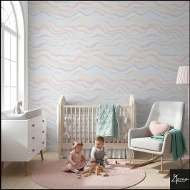 Abstract Neutral Pastel Wavy Seamless Pattern Tapete