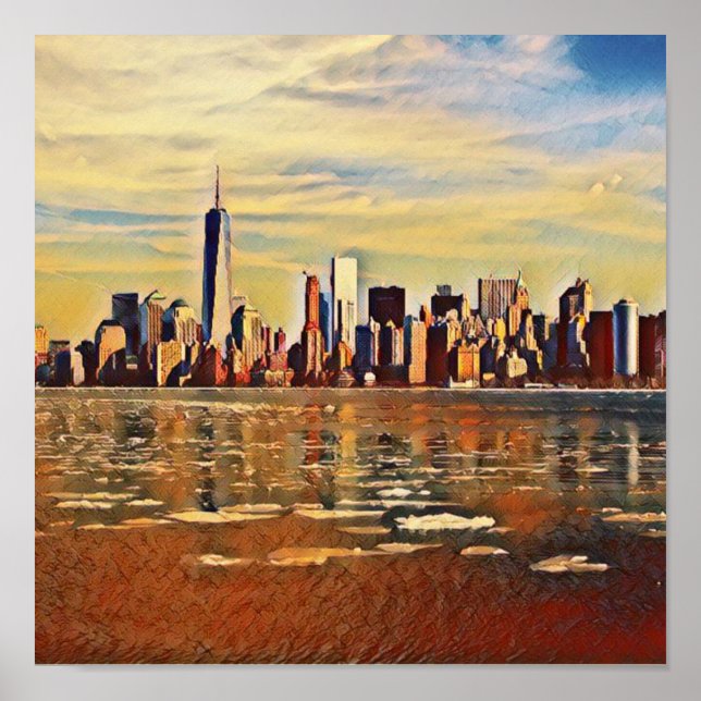 Abstract New York Skyline Poster (Vorne)