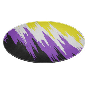 Abstract Nonbinary Pride Flag Schneidebrett