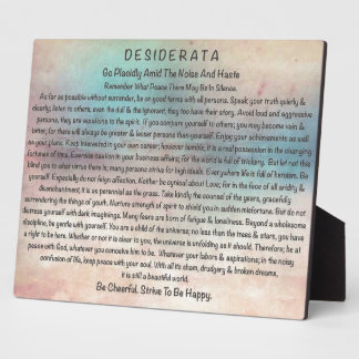 Abstract Ocean Beach=Desiderata Poem Fotoplatte