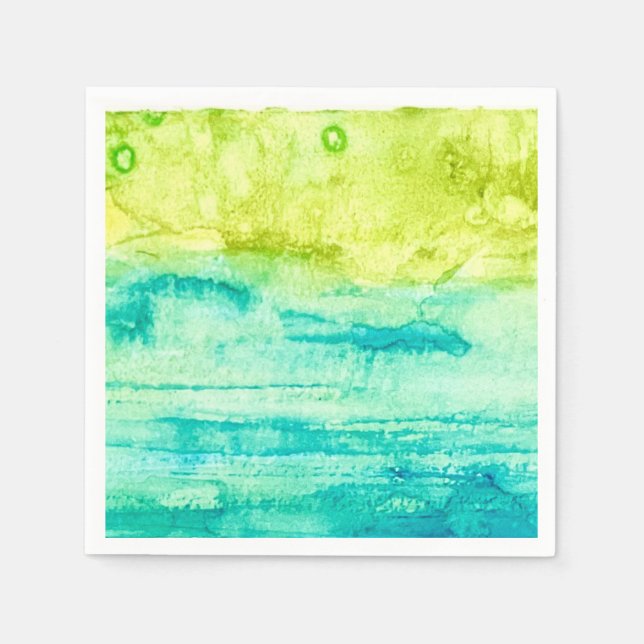 Abstract Ocean Watercolor Serviette (Vorderseite)