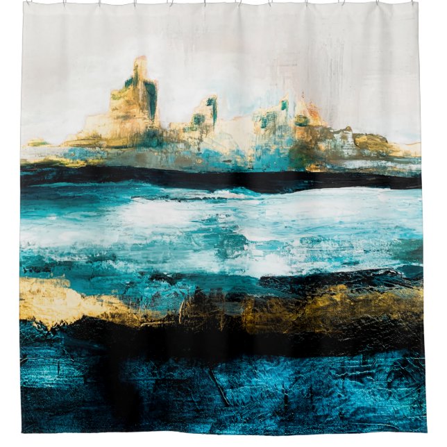 Abstract oil texture background. Paint on canvas.  Duschvorhang (Vorderseite)