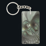 Abstract Olive Sage Green Gray Fractal Art Fantasy Schlüsselanhänger<br><div class="desc">Abstract fractal art,  a modern and decorative fantasy creation.
Design for your rectangle keychain and more.</div>