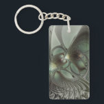 Abstract Olive Sage Green Gray Fractal Art Fantasy Schlüsselanhänger<br><div class="desc">Abstract fractal art,  a modern and decorative fantasy creation.
Design for your rectangle keychain and more.</div>