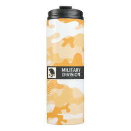 Abstract Orange Camouflage Pattern Thermosbecher