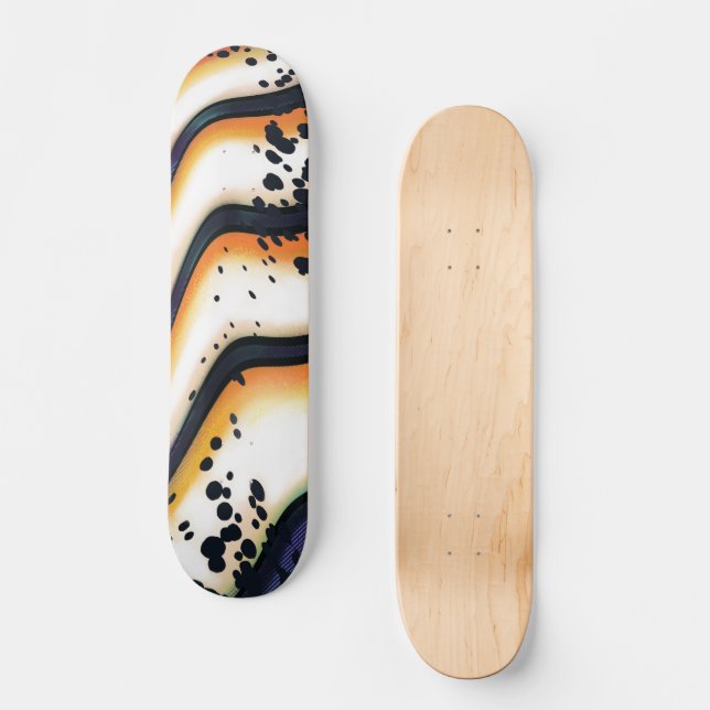 Abstract Orange Flow – Modern Bold Graphic Skateboard (Vorderseite)