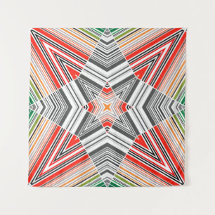 Abstract ornamental lined striped sealmess pattern wandteppich