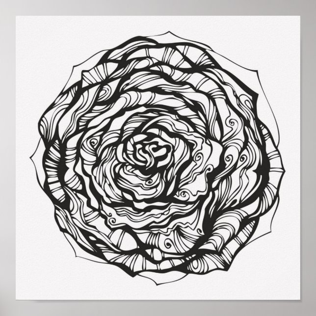 Abstract Ornamental Rose 2 Poster (Vorne)