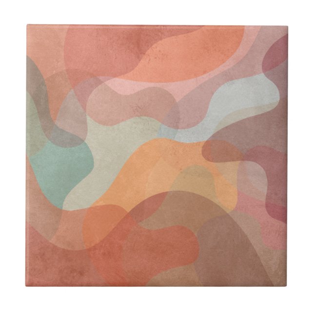 Abstract Overlapping Pastel Blobs Background Fliese (Vorderseite)
