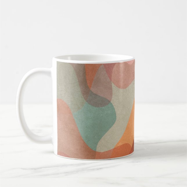 Abstract Overlapping Pastel Blobs Background Kaffeetasse (Links)