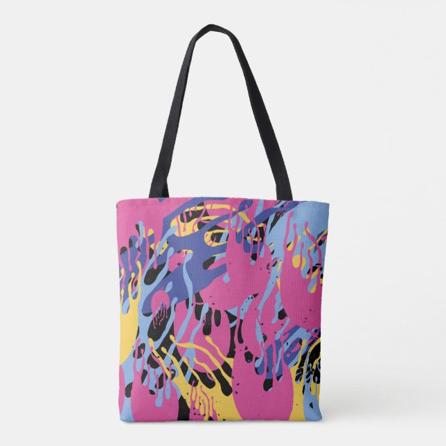 Abstract Paint Splashes Yellow Blue Pink Modern. Tasche (Rückseite)