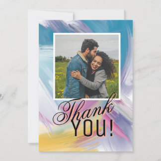 Abstract Paint-Stroke Photo Custom Thank You Feiertagskarte