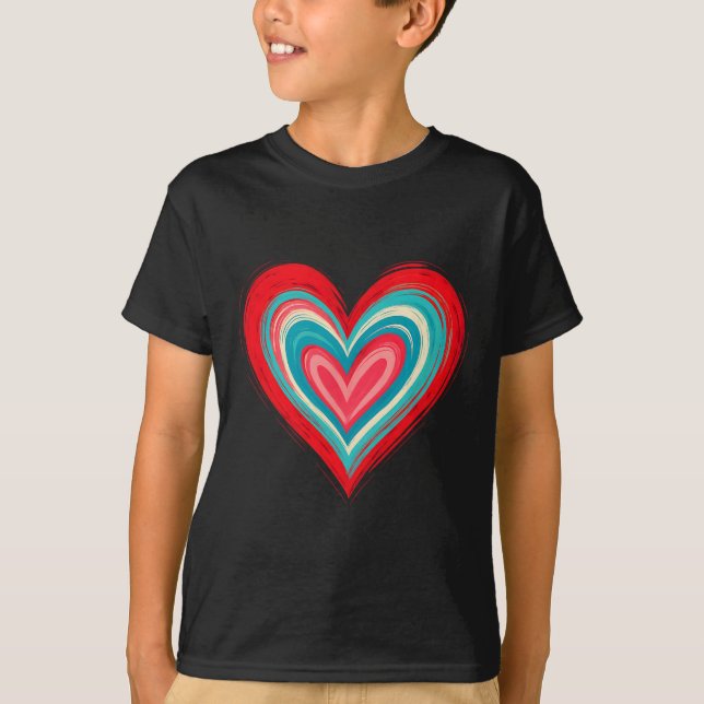 Abstract Painted Heart Valentine Love Art  T-Shirt (Vorderseite)