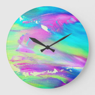 Abstract Painting Clock Große Wanduhr