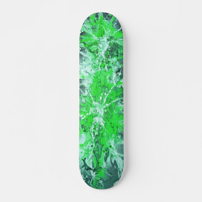 Abstract painting | green splattergrunge skateboard (Vorne)