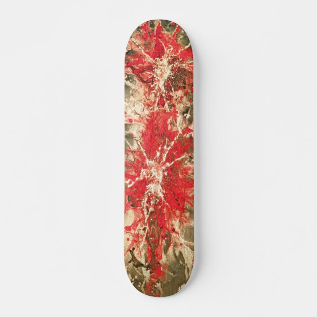 Abstract painting | red splattergrunge skateboard (Vorne)