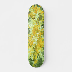 Abstract Painting yellowgreen splattergrunge Skateboard