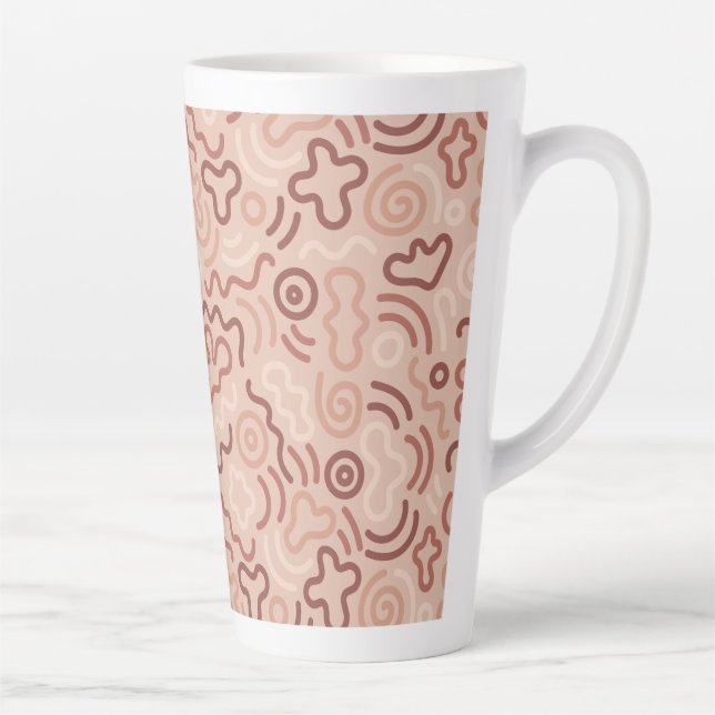 Abstract Party Doodle Pattern Milchtasse (Rechts)