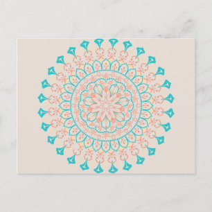 Abstract Pastel Colors Mandala Postkarte