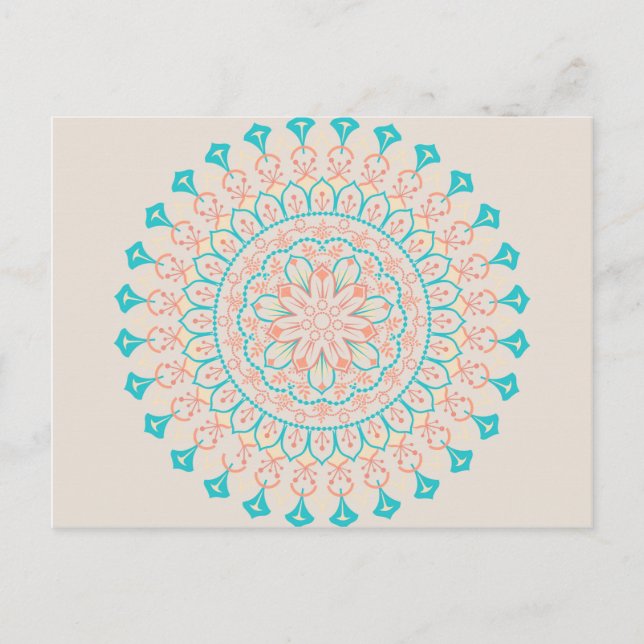 Abstract Pastel Colors Mandala Postkarte (Vorderseite)