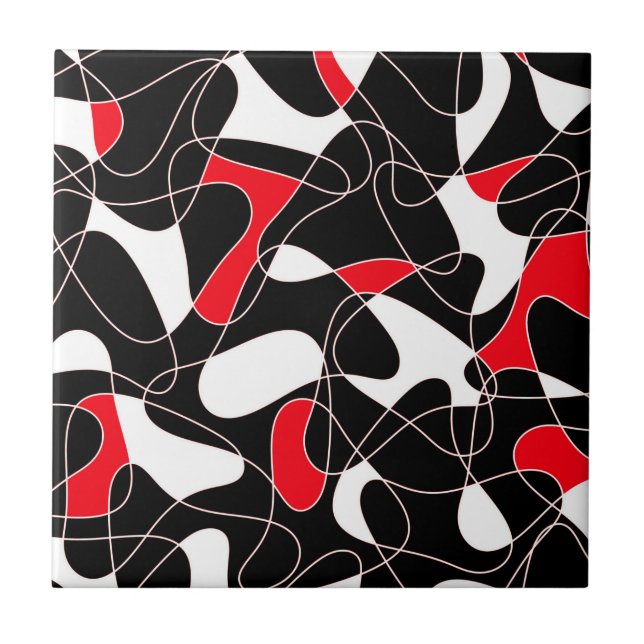 Abstract pattern - red, black and white. fliese (Vorderseite)