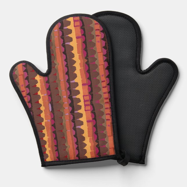 Abstract pattern seamless botanical 4 ofenhandschuh (Vorderseite/Rückseite)