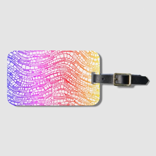 Abstract Pen & Ink Geometric Shapes Gepäckanhänger (Vorderseite (Horizontal))