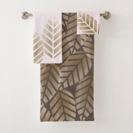 Abstract Pine Cones Of Copper And Platinum Pattern Badhandtuch Set