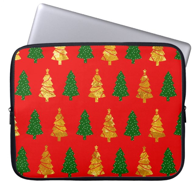 Abstract Pine Trees with Foil Texture Seamless Chr Laptopschutzhülle (Vorderseite)